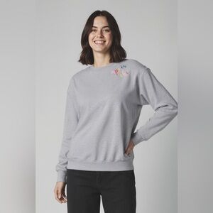 170$ NWT Gray Sweatshirt with Colorful Embroidery